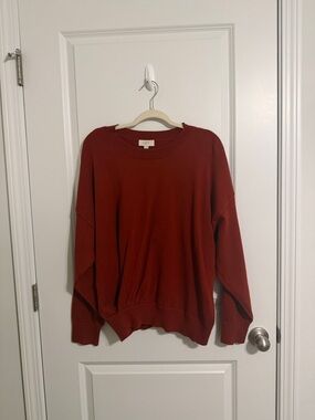 Loft 604 Women's Bold Red Crew Neck Sweater
